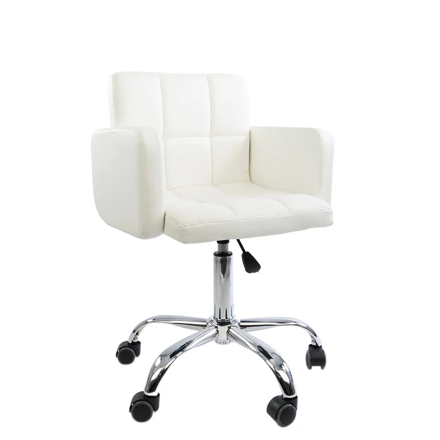 IVFC-IPS121-WHT | Amanda Square Quilted Vanity Chair