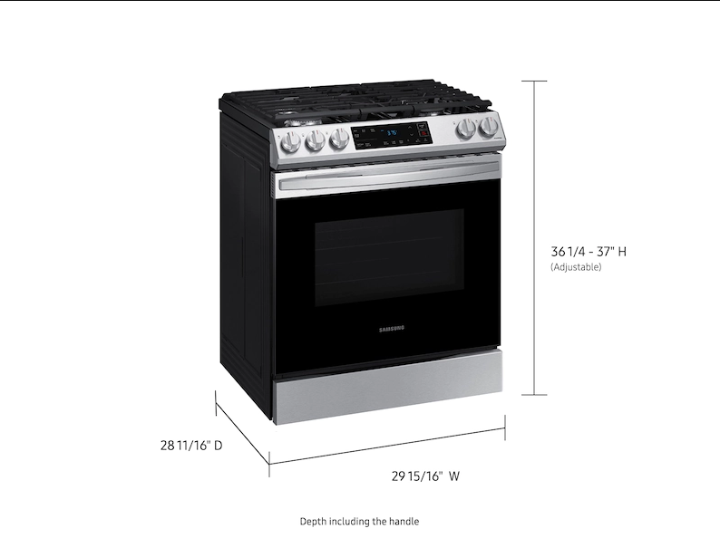 30 in. 5 Burner Slide-In Gas Range in Stainless Steel with Standard Cooking - NX60T8111SS/AA