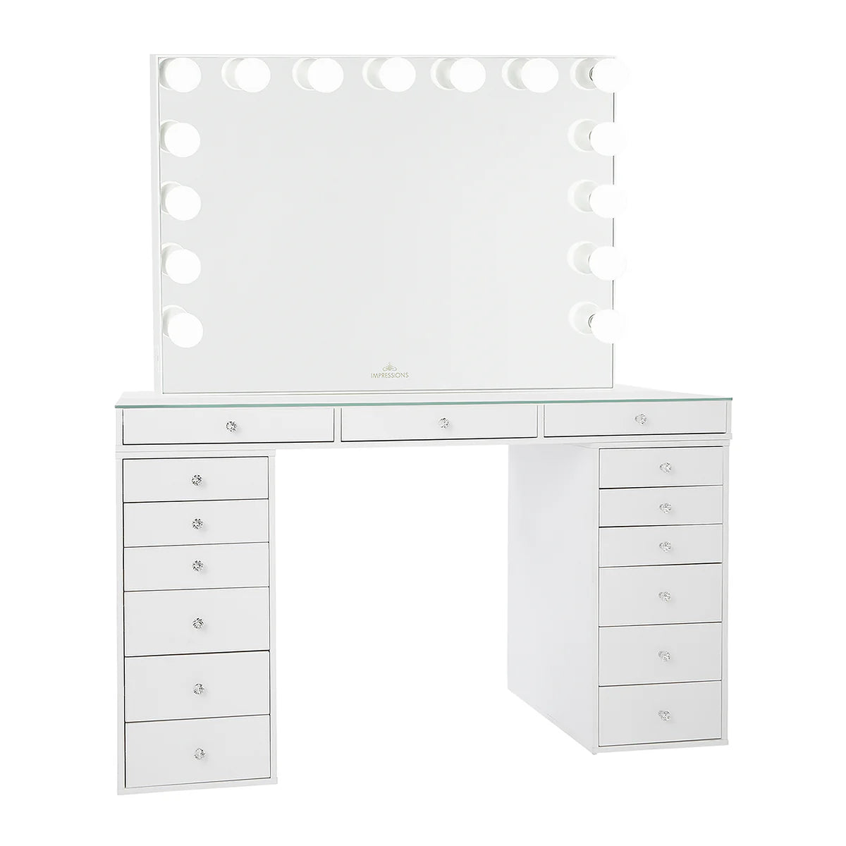 IVFT-SSPRO26DR-WHT2-N | SlayStation® Pro 2.0 Tabletop + Vanity Mirror + 6 Drawer Units Bundle