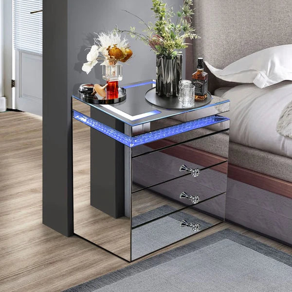 VANITII LED Bedside Table with Wireless Charger   X-BEDS-LED-01