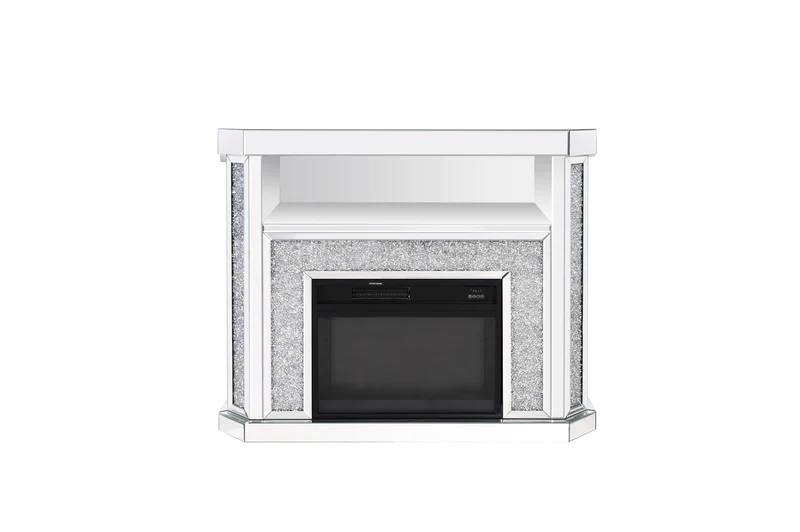 VANITII Crushed Diamonds LED Mirrored Fireplace   X-FIRPLS--Lamp-LED-01