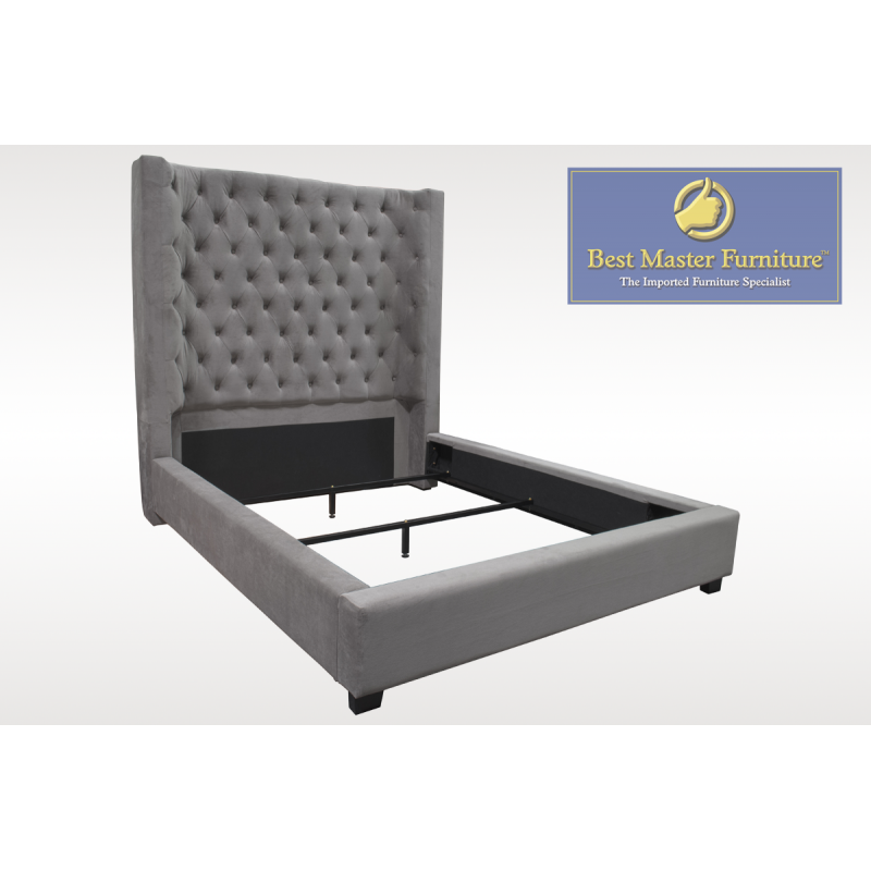 Fabric Upholstered Bed beige or Charcoal-YY128