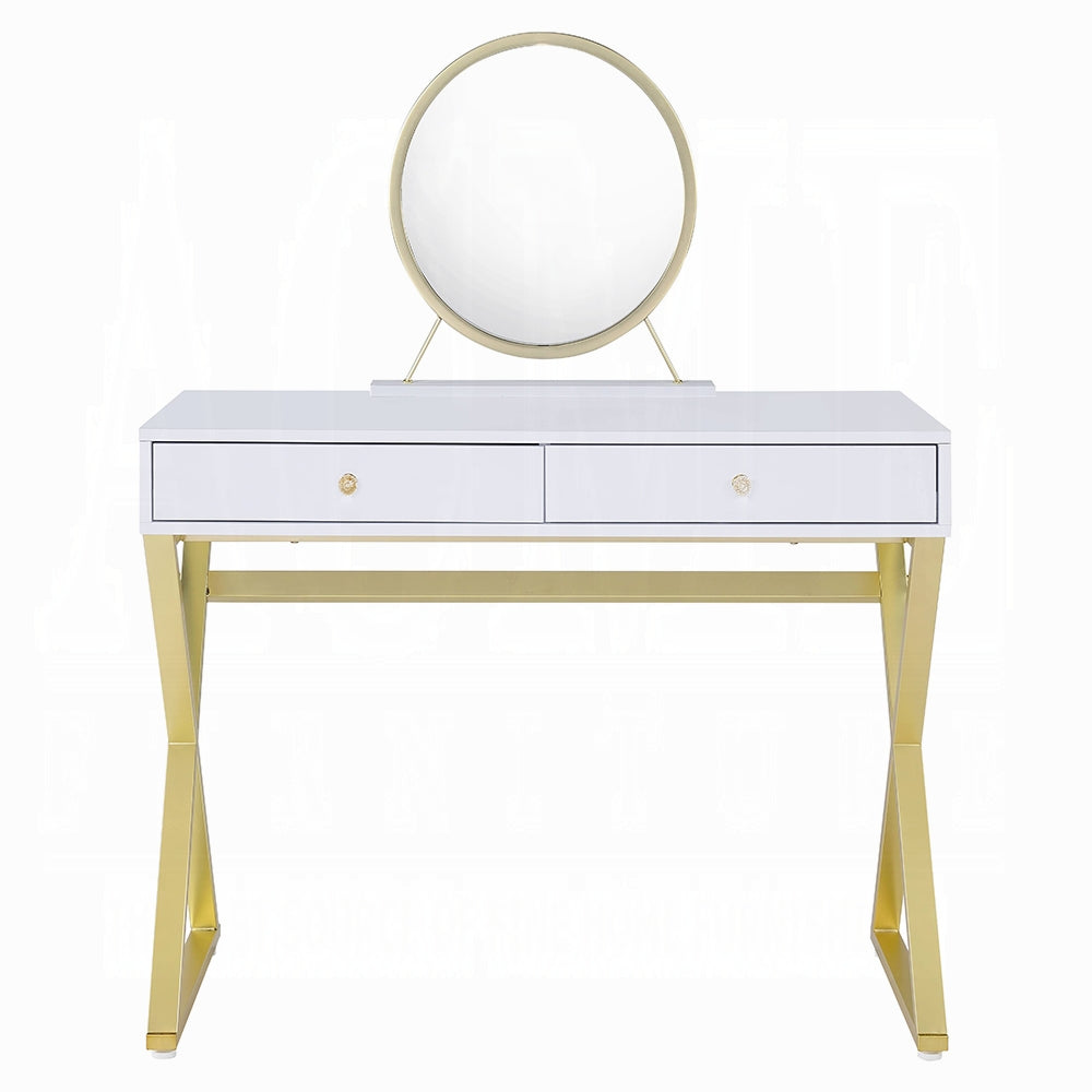 Coleen Vanity Desk W/Mirror & Jewelry Tray