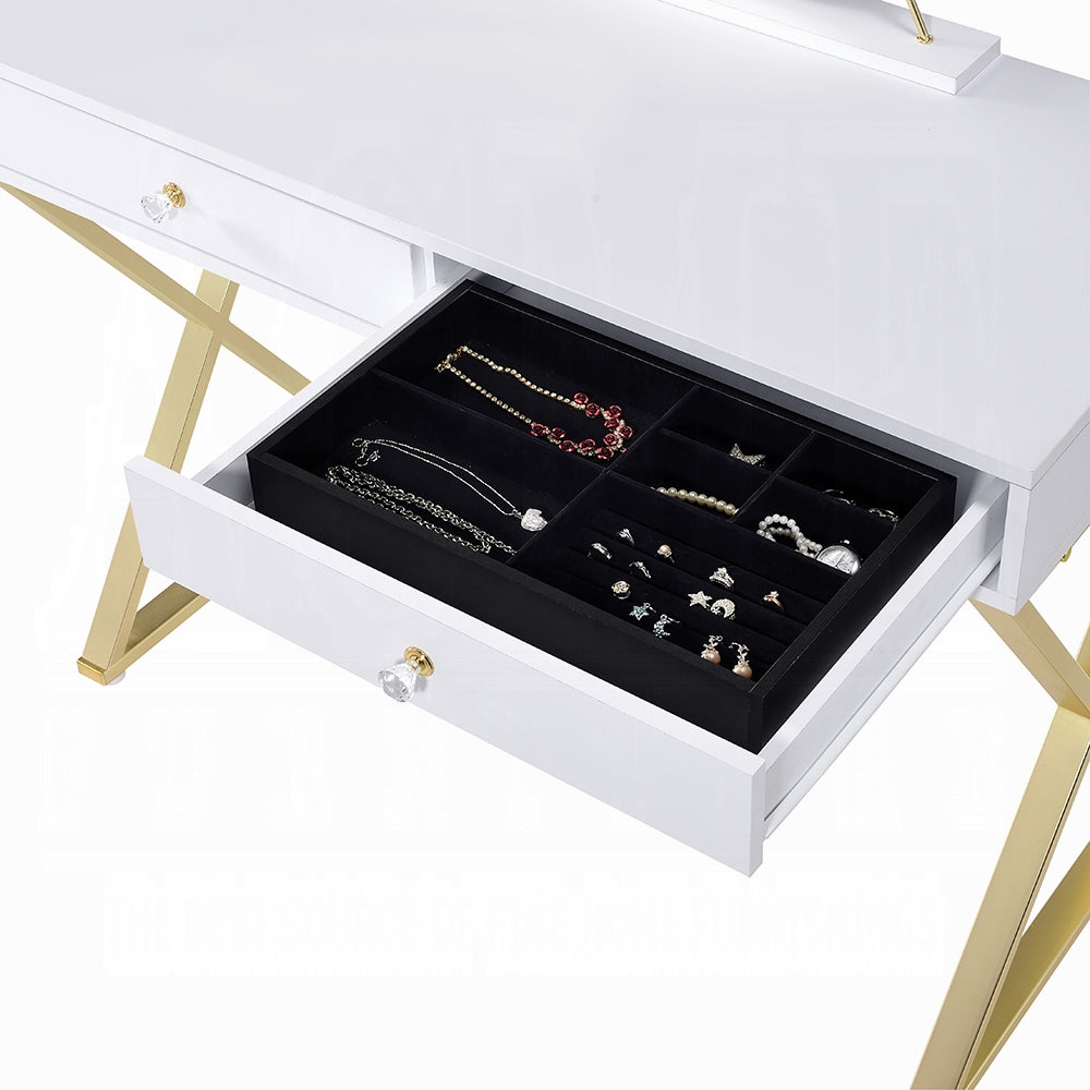 Coleen Vanity Desk W/Mirror & Jewelry Tray
