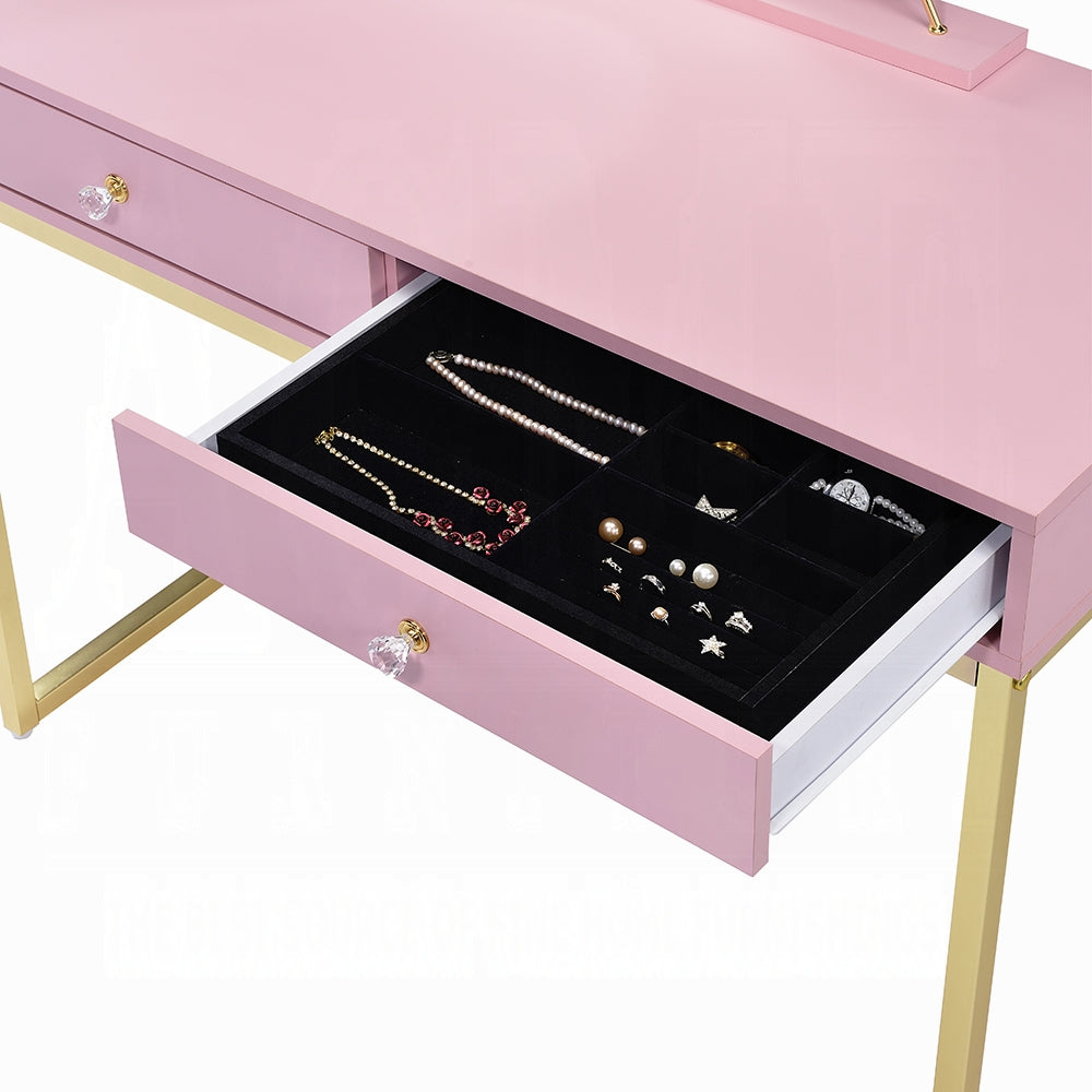 Coleen Vanity Desk W/Mirror & Jewelry Tray