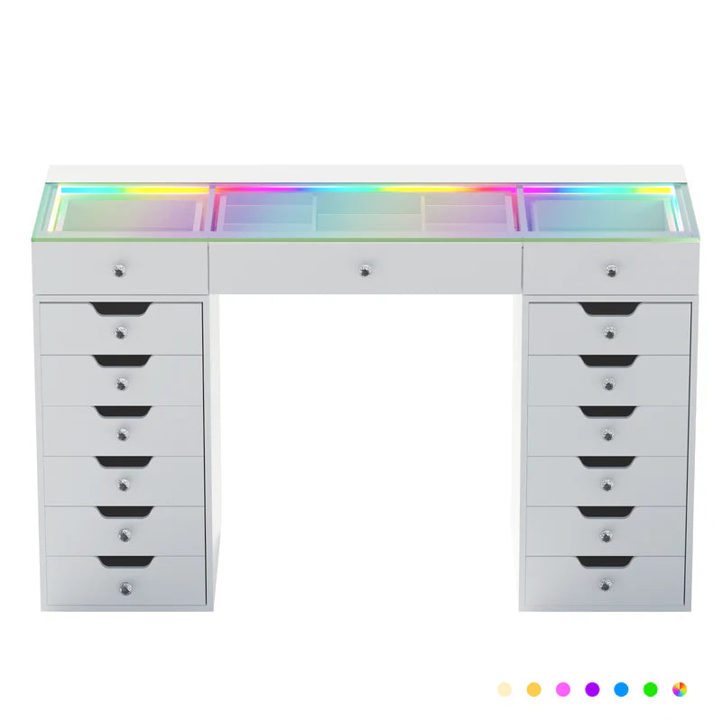 VANITII Lisa Vanity Desk Pro   VNT-Lisa-RGB01-WHT