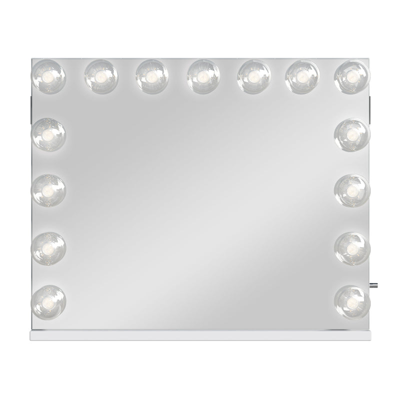 VANITII Marilyn Hollywood Vanity Mirror Pro Max - Tabletop or Wall Mount Vanity Mirror with 15 PCS G95FLM Bulbs   VNT-10080BT-O-WHT-BLK