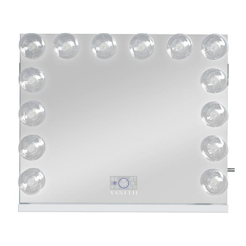 VANITII Marilyn Hollywood Vanity Mirror Pro Max- Tabletop or Wall Mount Vanity Mirror with 14 G95FLM Bulbs  VNT-8065BT-O-WHT-01