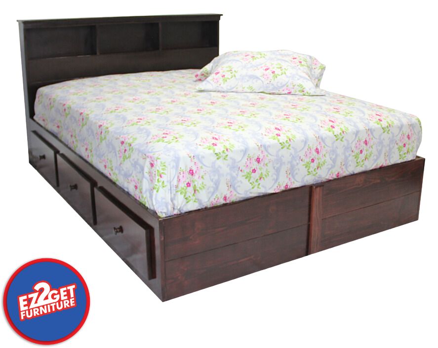 Solid Wood Platform Bed w/drawer storage with Mattress- Full or Queen