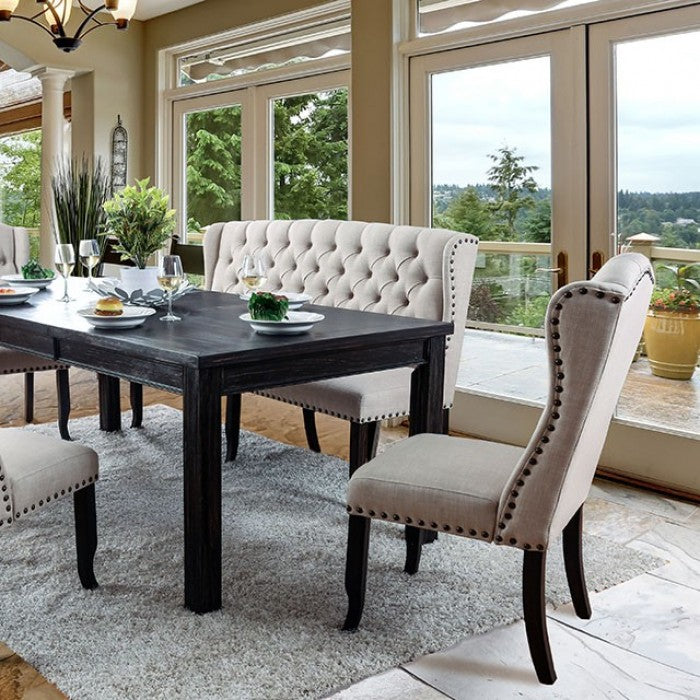 Sania 84" Dining Table Set W/4 Bar Chairs