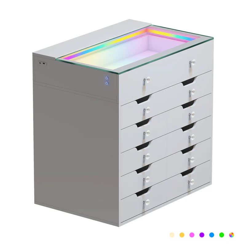 VANITII IVY Drawer Chest   IVY-RGB-WHT