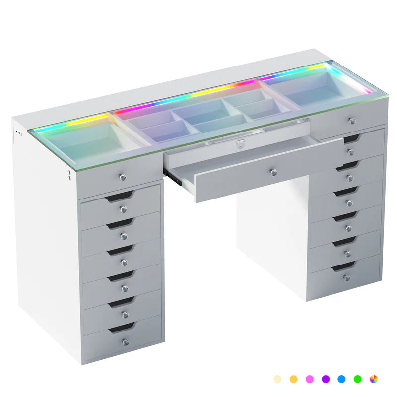 VANITII Lisa Vanity Desk Pro   VNT-Lisa-RGB01-WHT