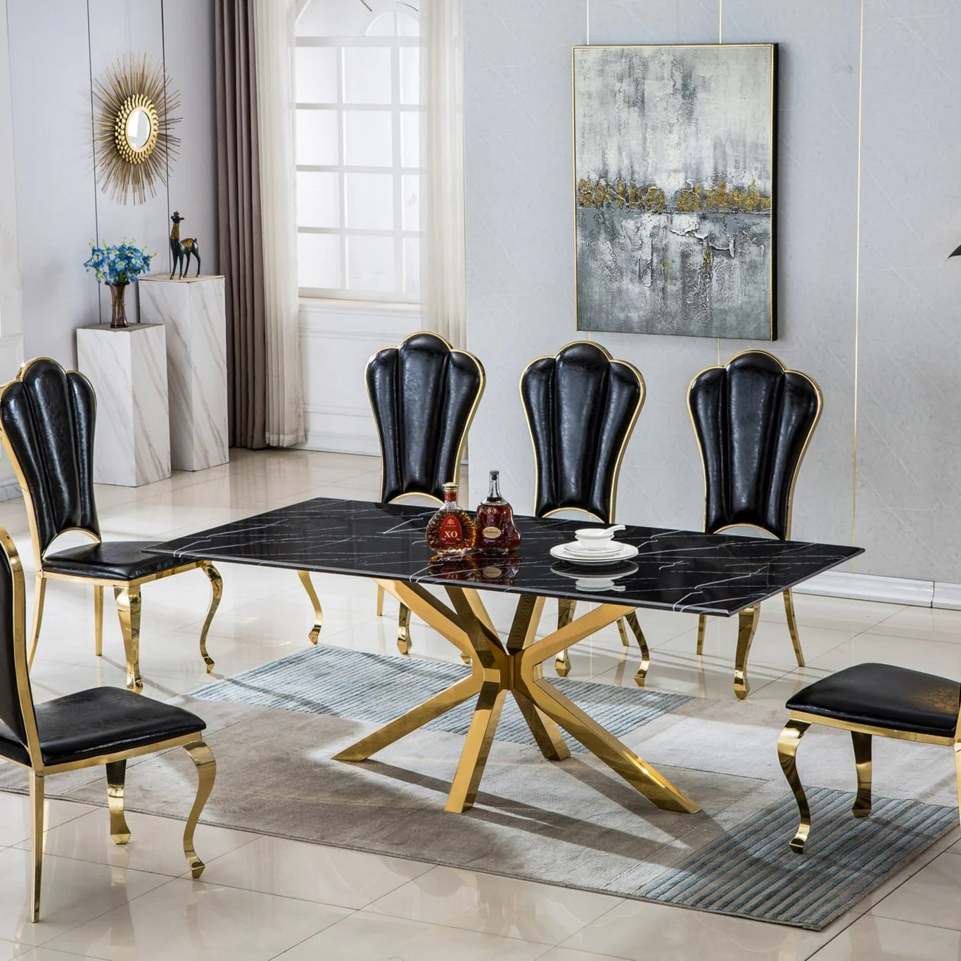 DT201GMB MARBLE DINING TABLE