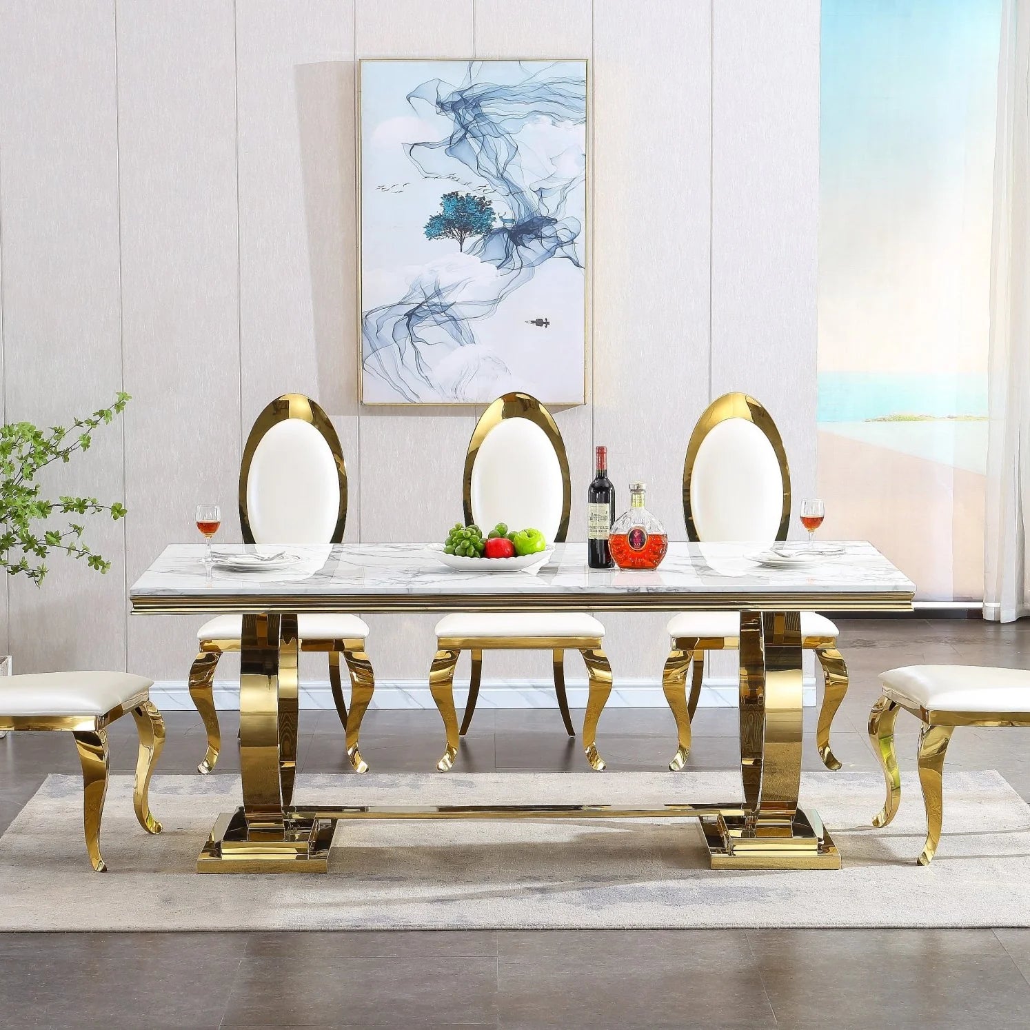 RDT316GM MARBLE DINING TABLE