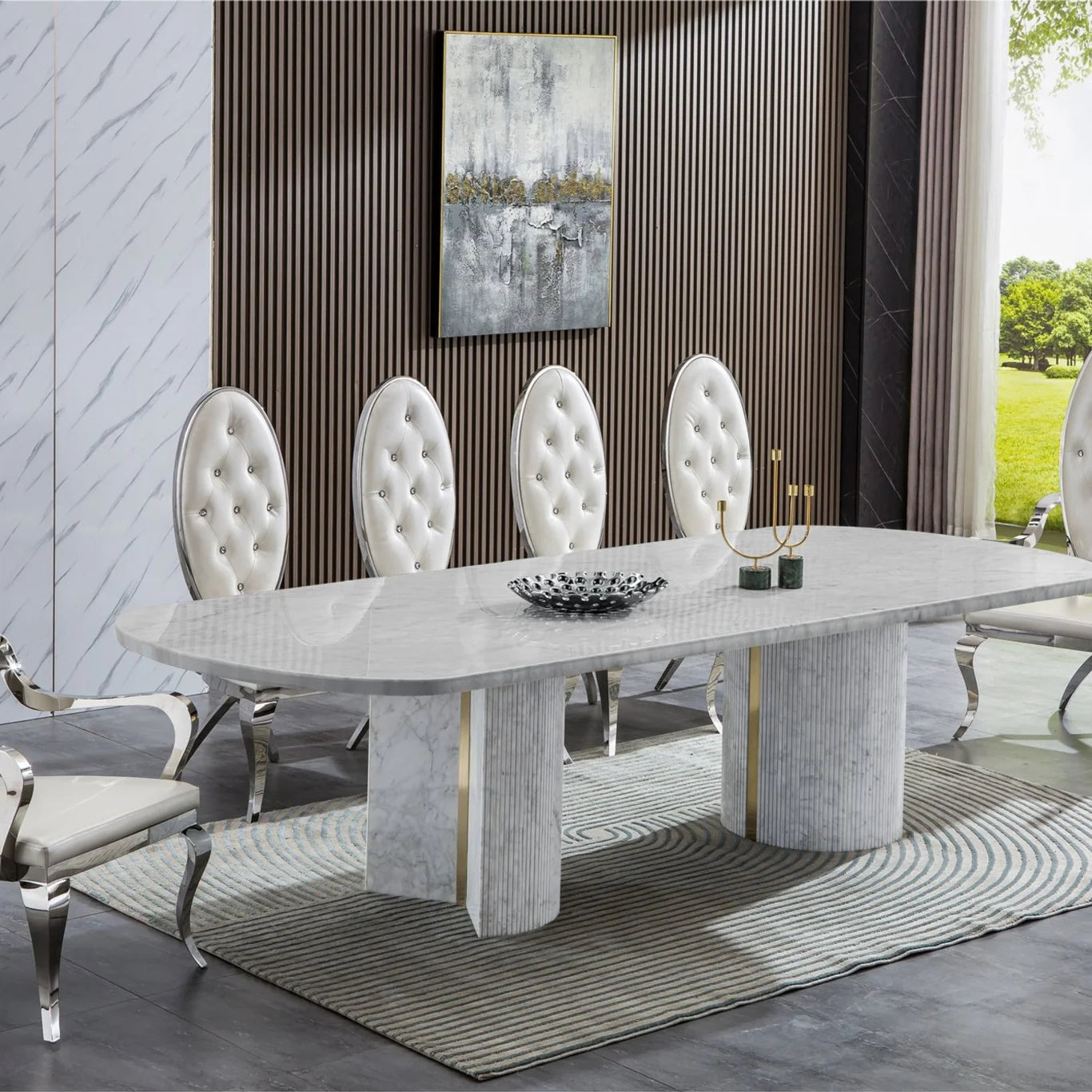 RDT305GMW MARBLE DINING TABLE