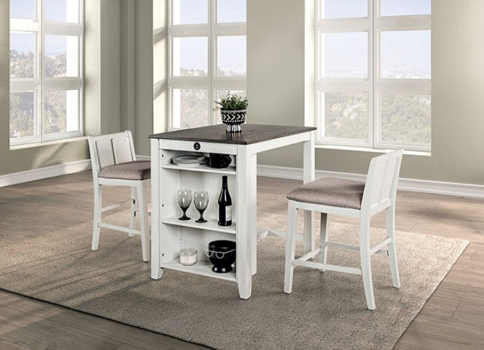 Lescles 3 Pc Counter Ht Set (1 Table + 2 Chairs)