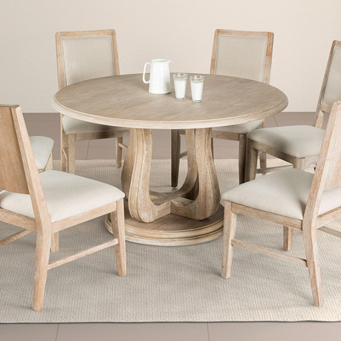 Orbetello 54" Round Dining Table W/6 Dining Chairs