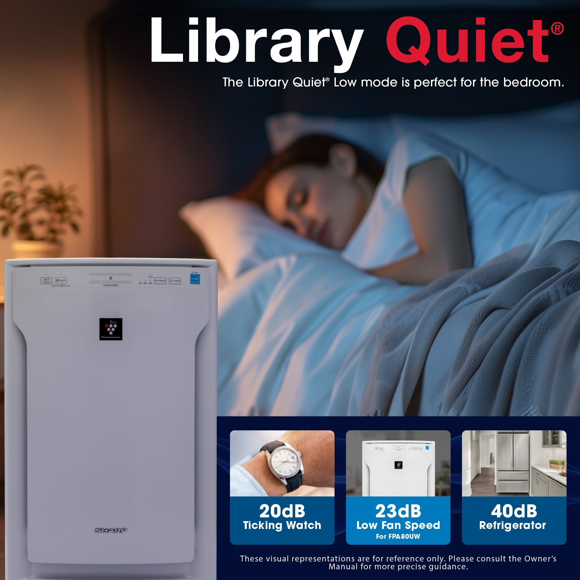 Sharp Plasmacluster Ion Air Purifier with True HEPA for Large Rooms