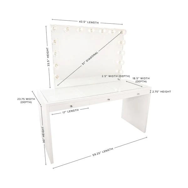 IVFT-SSPROGLOWS-DBKU-LCD-N | SlayStation® Pro Premium Table + Vanity Mirror Bundle