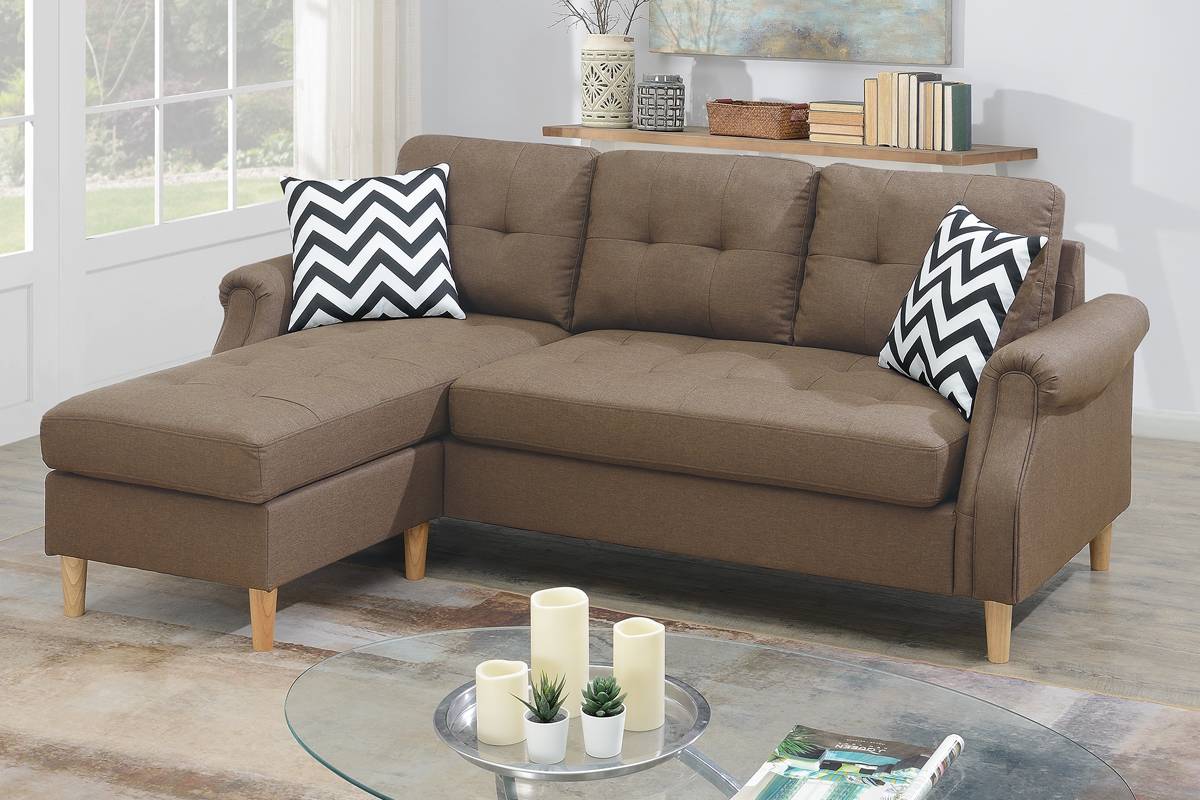 Reversible Sectional Set W/ 2 Accent Pillows F6458