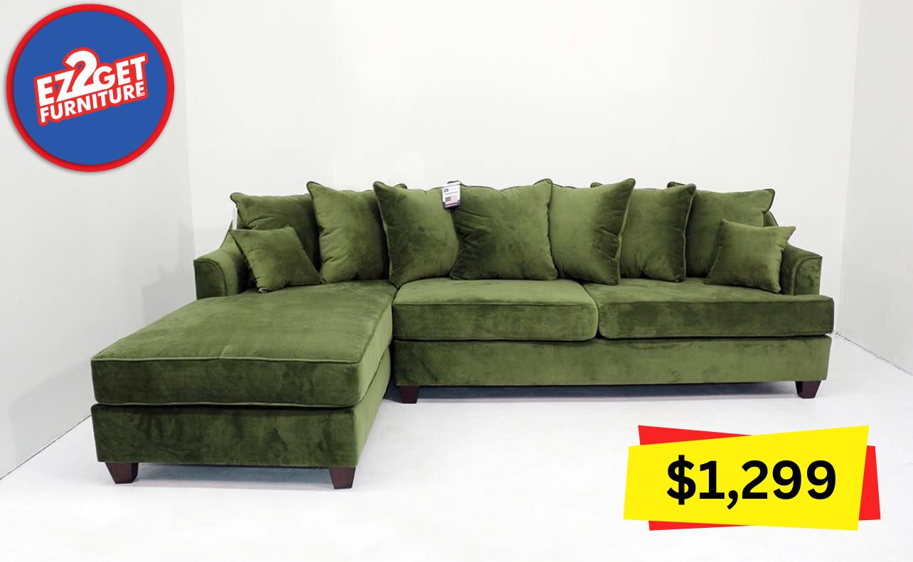 Olive Green Two Pcs Sectional