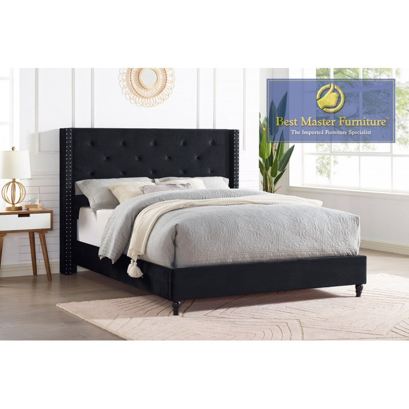 Yy129 Velvet Upholstered Bed