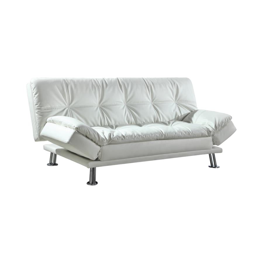 Dilleston Tufted Back Upholstered Sofa Bed White-300291