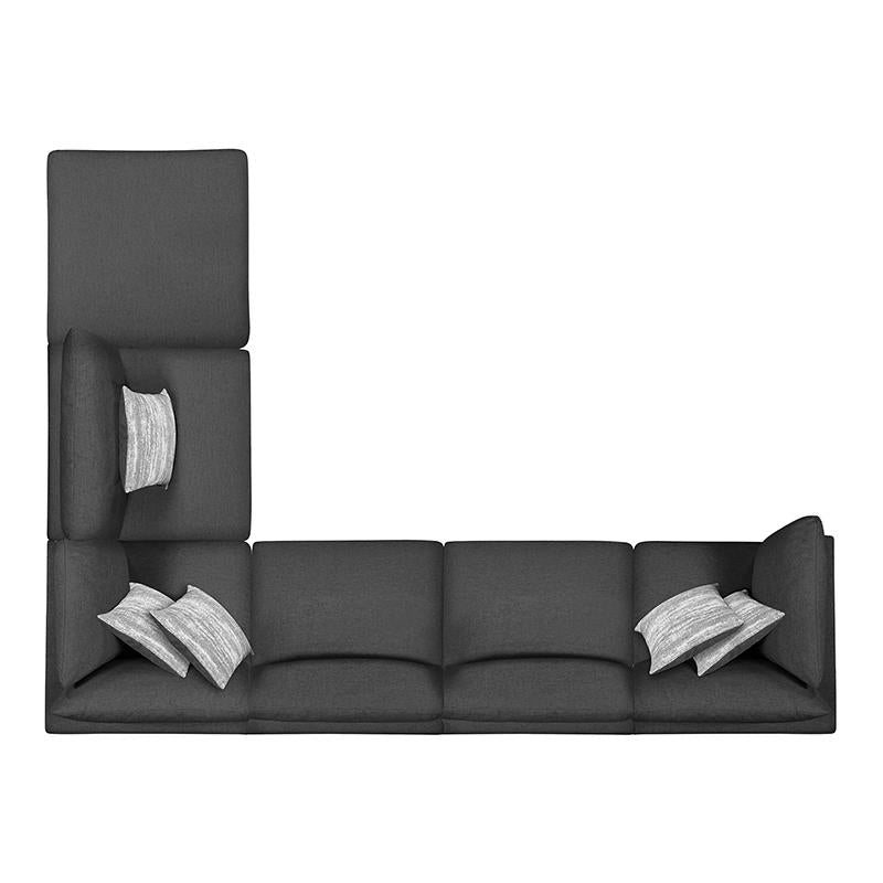 Serene 6-piece Upholstered Modular Sectional Charcoal-551324-SET